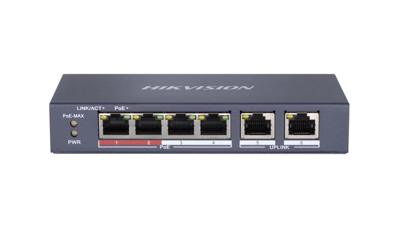[DS-3E0106P-E/M] HIKVISION POE Switch 4 port