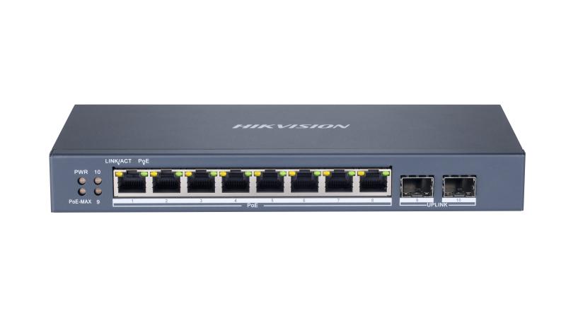 [DS-3E1510P-SI] HIKVISION 8× gigabit PoE ports, and 2× gigabit fiber optical ports