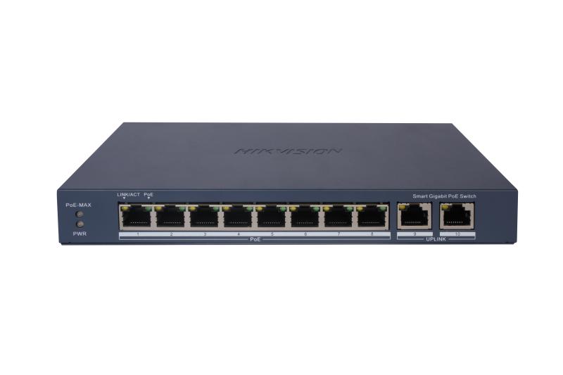 [DS-3E1510P-EI] HIKVISION 8× Gigabit PoE port, 2× Gigabit RJ45 port