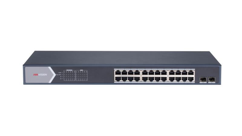 [DS-3E1526P-SI] HIKVISION 24× Gigabit PoE ports, and 2× Gigabit fiber optical ports
