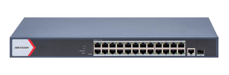[DS-3E1526P-EI/M] HIKVISION 24× Gigabit PoE RJ45 ports, 1× Gigabit RJ45 port, 1× Gigabit fiber optical port